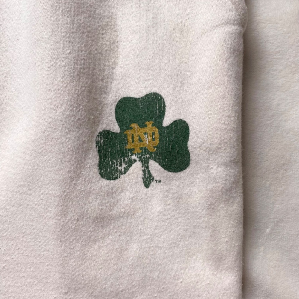 Notre Dame cream shamrock drawstring Champion sweatpants - Picture 4 of 7